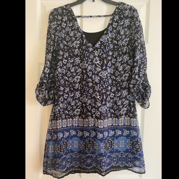 Floral Boho 3/4 Sleeve Dress - Picture 2 of 6